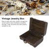 Retro Wooden Suitcase Home Party Artificial Leather Jewelry Necklace Storage