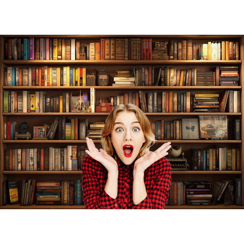 AIIKES 7x5ft Bookshelf Backdrop School Library Photography Backdrop Office Decoration