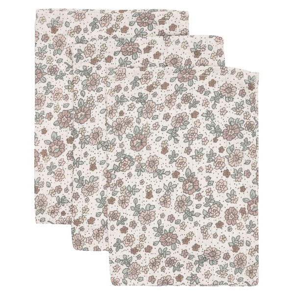 Jollein 536-848-67045 Wash Mitts Set of 3 Retro Flowers (15