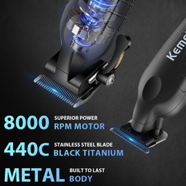 KEMEI 2293 2290D Cordless Hair Clippers for Men Professional,Hair Trimmer,Mens Barber Clippers and Trimmers Set,Electric Hair Cutting Kit,Clipper for Barbers,Rechargeable Haircut Tools,Black