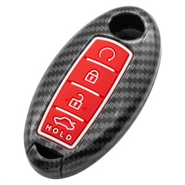 TANGSEN Funda para llave inteligente compatible con Infiniti EX FX X G JX M Q QX Series para Nissan Altima Coupe Armada GTR Maxima Murano Cross CABRIOLET Rogue SENTRA Versa Night-Luminous Red