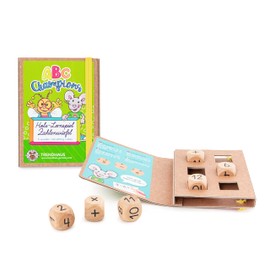 TRENDHAUS ABC Champions 956408 Wooden Number Dice, Pack of 6, Educational Games for Calculation, Small Gift for Back to School