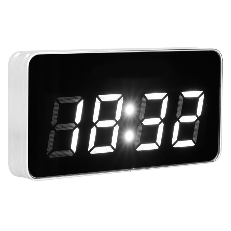 Desk Clock Glass Mirror Luminous Function LED Display Perpetual Calendar