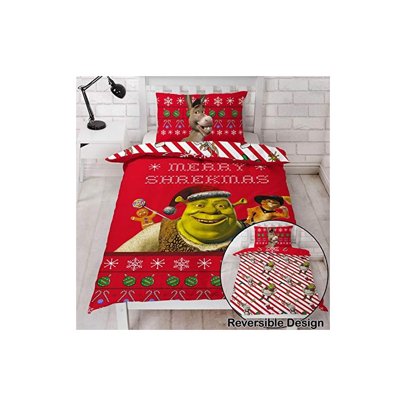 Character World Shrek Merry Single Duvet Cover and Pillowcase Set