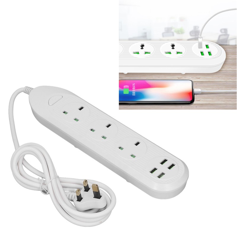 Power Strip Extension Long Cord 2500W Multi Functional with USB