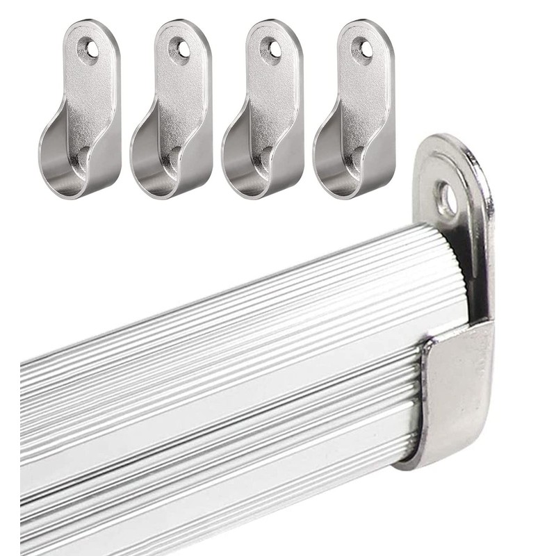 TOP-VIGOR 16mm Dia Oval Closet Rod End Supports, Zinc Alloy