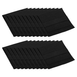 PATIKIL 8x8cm Jewelry Pouches with Band, 20 Pack Microfiber Jewelry Pouches Portable Soft Storage for Necklace Bracelet Earring Watch Rings Brooch, Black