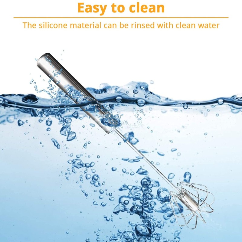 SUL Stainless Steel Spring Action Egg Whisk, Rotatory Whisk Blender,