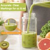 Luxgola 20oz Reusable Glass Juice Bottles with Lids, Wide Mouth,