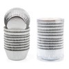 Gifbera Standard Silver Foil Cupcake Liners Metallic Paper Muffin Baking