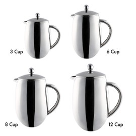 3 Cup Stainless Steel Double Wall Cafetiere