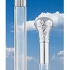 Chrome Plated Knob Handle Walking Cane w/Lucite Shaft & Collar