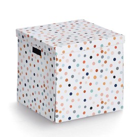 Zeller Dots 14476 Storage Box Recycled Cardboard Approx. 33.5 x 33 x 32 cm