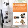Black Tub Shower Faucet Set Complete with 6-Inch Rainfall Shower