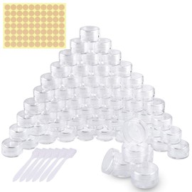 60 x Empty Mini Cream Jar with Screw Cap for Nail Art Lip Balm Cream 5 g 5 ml Transparent