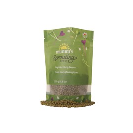 Mumm's Sprouting Seeds - Mung Bean | 250 Grams (8.8 oz) | Certified Organic & Non-GMO | High Germination Rate | Resealable Bag | Crisp Light Nutty Sprouts | Wholesome, delicious and nutritious