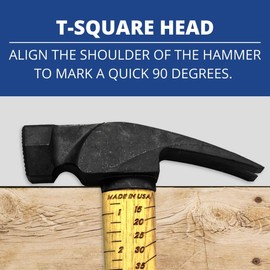 Boss Hammer 18 oz. Premium 4340 Steel Rip Claw Hammer with Tough Tennessee Hickory Handle - Cerakote, Rip Claw Design, Milled Face - Made in USA - BH18STHI16M