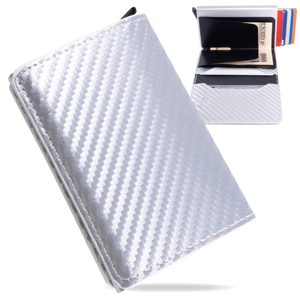 BE8 Anti-Skimming Credit Card Case Holder, Thin, Aluminum, Touchless, Bills,