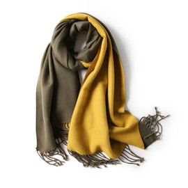 MOWEN Cashmere Scarf Women Oversized Pashmina Large Warm Scarves Wraps 2-Tone Solid Colour for Autumn Winter 70 x 200 cm, Army Green