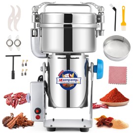 Moongiantgo Grain Mill Grinder Electric 800g High Speed Stainless Steel Grinder Pulverizer Commercial Motor with Overload Protector Grinding Machine for Dry Spice Cereals Coffee Corn Rice Pepper
