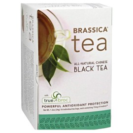 Brassica Tea Black Tea with truebroc, Case of 6 Boxes (16 Tea Bags Per Box)