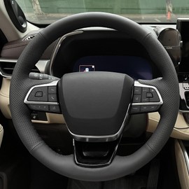 MEWANT Steering Wheel Cover Compatible with Toyota Highlander 2020-2024 / Grand Highlander 2024 / Sienna 2021-2024 Hand-Stitched Steering Wheel Wrap