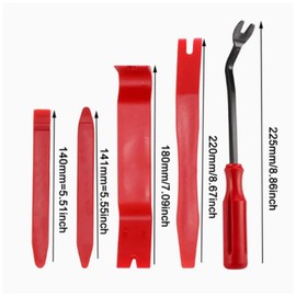 Generic 5PCS Auto Trim Scratch Removal Tool Car Audio Dash Panel Window Molding Fastener Remover Tool Kit-Red. Free Tool bag and 4 valve covers.