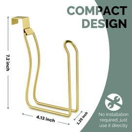 Toilet Paper Holder, Over The Tank Toilet Paper Holder, Toilet Paper Roll Holder, Bathroom Toilet Paper Storage (Gold)