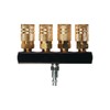 Primefit M14025-6 4-Way Air Manifold Assembly with Industrial 6-Ball Couplers,