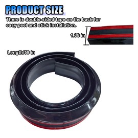 Car Rear Spoiler Roof Lip Kit, Rubber Trunk Spoiler Trim Strip Cool Car Decoration, Universal Punch-Free Vehicle Exterior Accessory Sticker (Bright Black)