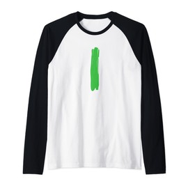 Creative Bold Green Letter I - Design Alphabet - Marker Raglan Baseball Tee