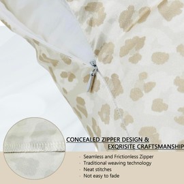 YUTIANRAN Satin Pillowcase, Silk Pillow case Soft Cool Satin Pillowcase for Hair and Skin Satin Zipper Pillowcase (Queen20in*30in, Beige Leopard Print)