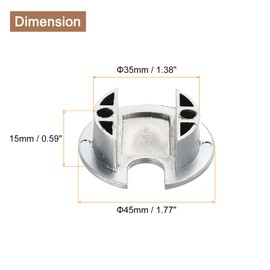 QUARKZMAN Pack of 2 Cable Grommets 1-3/8 Inch (35 mm) Zinc Alloy Desk Cable Wire Feed-Through Hole Cover for Office Computer Desk Cable Organiser, Matt Silver