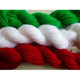 Christmas Holiday Red Green White Sport DK Weight Knitting Crochet Yarn
