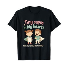 Tiny Capes in Big Hearts Whimsical Superhero Graphic T-Shirt