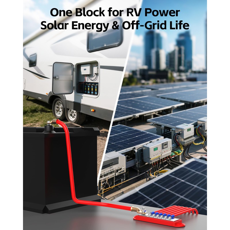 Bus Bar 12V 150A Power Distribution Block: DC Battery Marine