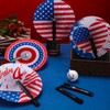 Roowest 60 Pack July 4th Patriotic Fan Bulk American Flag