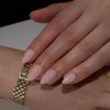 SXVME Uñas postizas rosa empolvado, uñas postizas cortas almendradas rosa