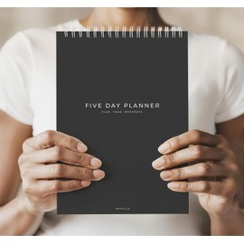 5-Day Weekly Planner Notebook, Monday to Friday Planner, Organize Workdays, Focus on Important Tasks and Goals, Spiral Bound