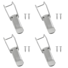 Xhziy 4pcs Spring Latch Stainless Steel Door Latch 2.86 inches Long Silver Color with Screws Perfect Accessories Suitable for toolboxes, Drawers, Boxes, Wooden Cabinet Doors, etc.