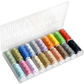 20 Color Handy Polyester Sewing Threads 120 yds Each