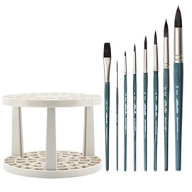 Creative Mark 8pc Synthetic Squirrel Watercolor Paintbrushes with Brush Crate