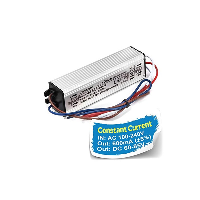 Chanzon LED Driver 600mA (Constant Current Output) 60V-85V (Input 100-240V