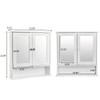 Byya Bathroom Wall Mounted Cabinet with Double Mirrors Doors and