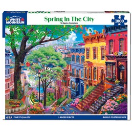 White Mountain Spring in The City Puzzle 1000 Piece Seasonal Jigsaw Puzzles for Families