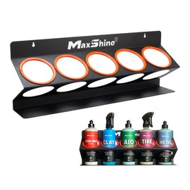 Maxshine Universal Detailing Spray Bottle Holder - Holds 5 Sprayers (16oz), Sturdy & Lightweight Organizer, Easy Wall Mounting, Ideal for Garage & Mobile Use, Auto Detailing Accessories & Supplies