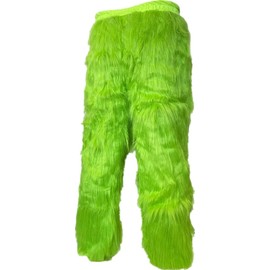 WPOZD Adult Green Furry Christmas Santa Costume Pants Funny Cosplay Costume Props for Christmas, Santa Costume (S/M)