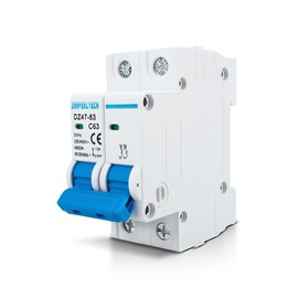 Innfeeltech 1 Pcs 63 Amp Current 230V Miniature Circuit Breakers MCB Double Pole Type B for DIN Rail Mounting