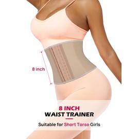 Atbuty Short Torso Waist Trainer for Women Cincher Corset Latex 8 Inch Slimming Girdle for Tummy Control Lower belly