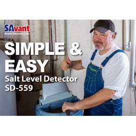 Savant Salt Level Detector for Water Softener, Real-time Monitor, Easy Installation, No Tool Needed, Low Salt Level Alarm, for Tank, Pool, and Other Home Appliances, SD-559
